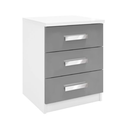 An Image of Genoa 3 Drawer Bedside Grey