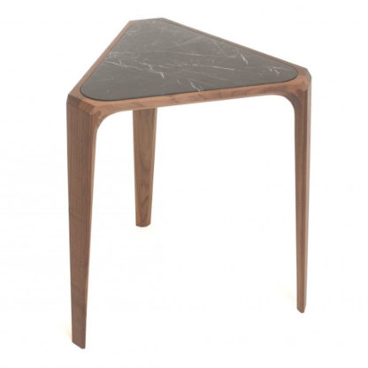 An Image of De La Espada Mary's Side Table Walnut & Black Marble