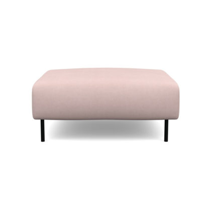 An Image of Heal's Luna Ottoman Siena Cotton Dusky Pink Black Feet