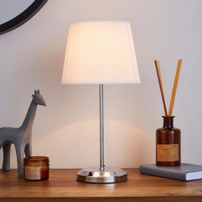 An Image of Jali Ivory Touch Dimmable Table Lamp Ivory