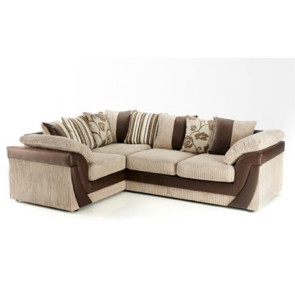 An Image of Lush Scatter Back Left Hand Corner Sofa Black