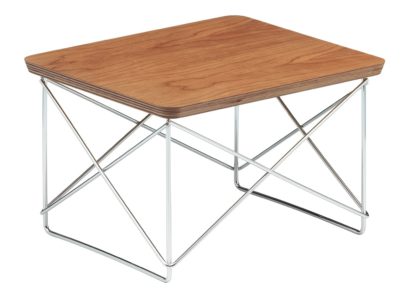 An Image of Vitra Eames Occasional Table LTR American Cherry Veneer Chrome Base