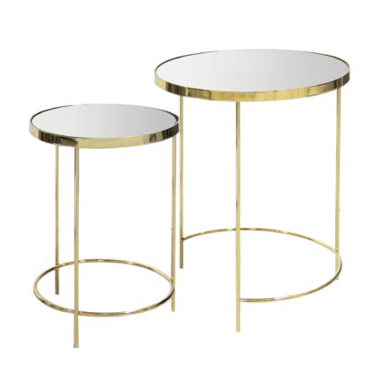 An Image of Ritz Mirrored Nest of Tables Gold