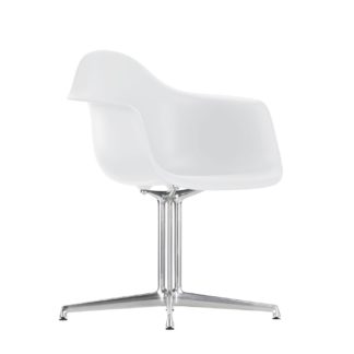 An Image of Vitra Eames PACC Armchair New Height White Alumimium Base Hard Floor Castors