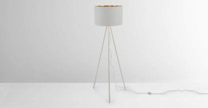 An Image of Tris Tripod Floor Lamp, Matt Grey and Copper