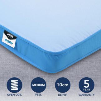 An Image of JayBe Toddler Waterproof Foam Free Pocket Sprung Mattress Light Blue