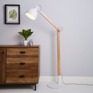An Image of Cleo Adjustable Floor Lamp White