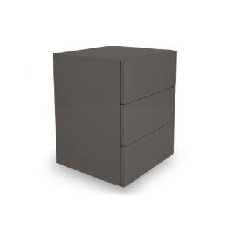 An Image of Heal's Space 3-Drawer Bedside Table Lead Matt Lacquer