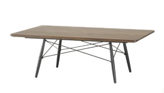 An Image of Vitra Eames Rectangular Coffee Table Black Ash Base Walnut