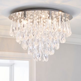 An Image of Valencia 5 Light Jewel Chrome Flush Ceiling Fitting Chrome