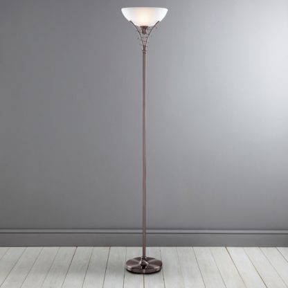 An Image of Linea Scroll Satin Nickel Floor Lamp Silver