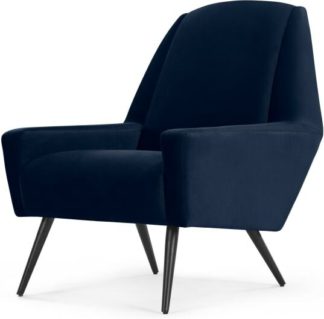 An Image of Roco Accent Armchair, Ink Blue Velvet