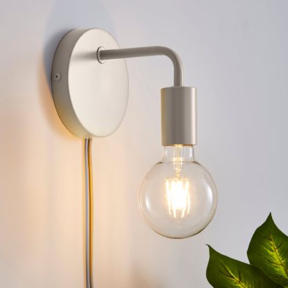 An Image of Grey Koppla Plug-in Wall Light Black