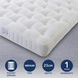 An Image of Pocket Tufted 1000 Mattress White