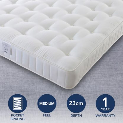 a519db3f2029372b306b11b54b40d1d188cc57524faccf48a38a27636d0af135-1.jpg An Image of Pocket Tufted 1000 Mattress White