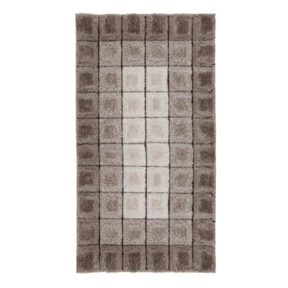 An Image of Velvet 3D Cube Rug Grey