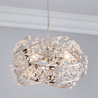 An Image of Jaimee 3 Light Crystal Chrome Ceiling Fitting Silver
