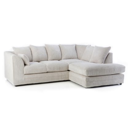 An Image of Chicago Jumbo Cord Left Hand Corner Sofa Cream