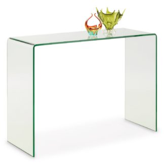 An Image of Amali Bent Glass Console Table - Clear Clear
