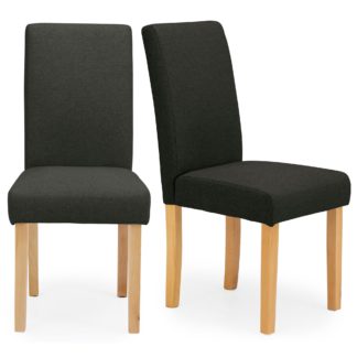 An Image of Hugo Set of 2 Dining Chairs Charcoal Fabric Charcoal