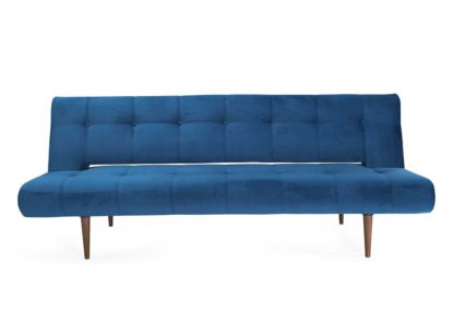 An Image of Heal's Hinge Luxe Sofa Bed Velvet Slate Grey