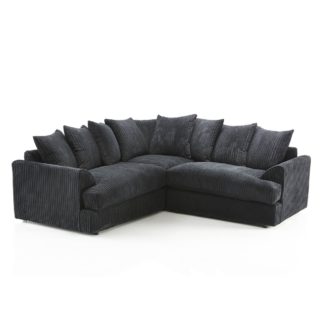 An Image of Jasper Large Corner Sofa Black