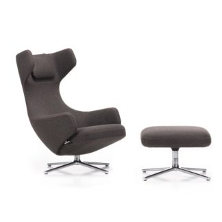 An Image of Vitra Grand Repos & Ottoman Cosy Nutmeg