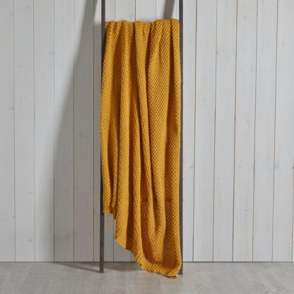 An Image of Cotton Moss Knit 130cm x 180cm Throw Charcoal (Grey)