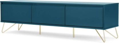 a8333ef48d43bdb940de177686c2498e2e68b393a606eede22fd978c496d2af5.jpg An Image of Elona Wide Media Unit, Teal & Brass