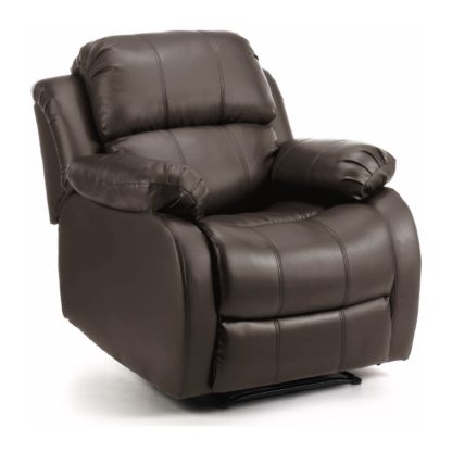 An Image of Anton Bonded Leather Reclining Leather Armchair Black