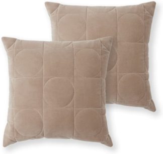 An Image of Keeble Set of 2 Velvet Cushions, 45 x 45cm, Mink