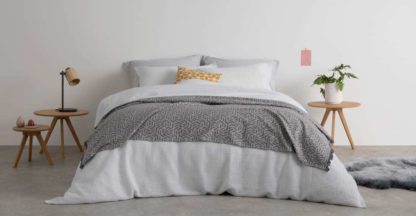 An Image of Waffle Cotton Duvet Cover + 2 Pillowcases, King, White UK