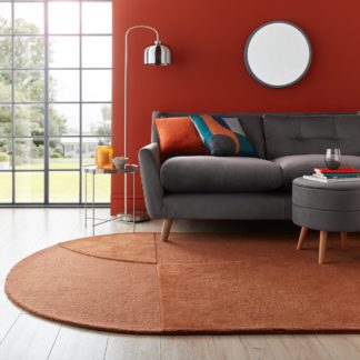 An Image of Elements Shaped Wool Rug Butterscotch (Orange)