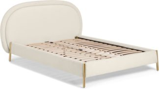 An Image of Shelia King Size Bed, Whitewash Boucle