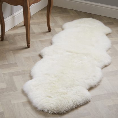 An Image of Double Pelt Sheepskin Rug Blush