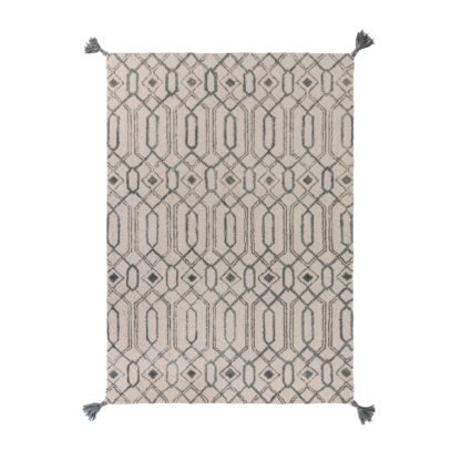 An Image of Pietro Geometric Rug Beige and Blue