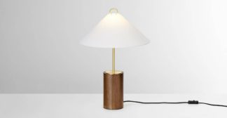 An Image of Natalie Table Lamp, Dark Wood & White
