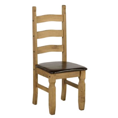 An Image of Corona Pine Pair of Cream Dining Chairs Natural