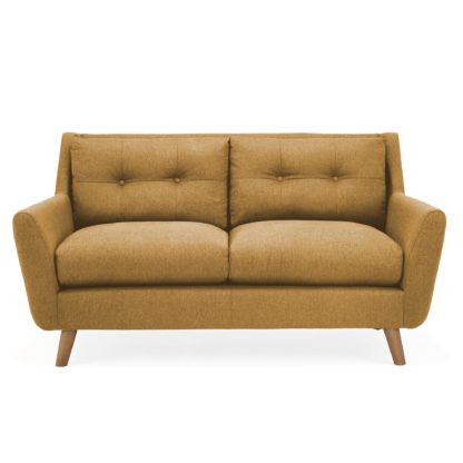 An Image of Halston Fabric 2 Seater Sofa Black