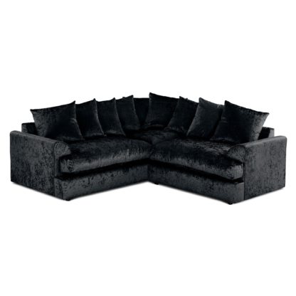 An Image of Jasper Large Velvet Corner Sofa Beige