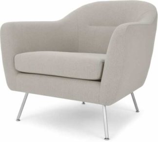 An Image of Reece Armchair, Mina Flint Grey with Metal Legs