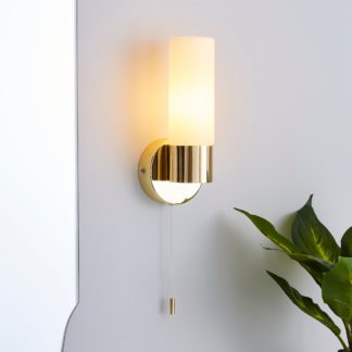 An Image of Porto Bathroom Wall Light Brass Brass