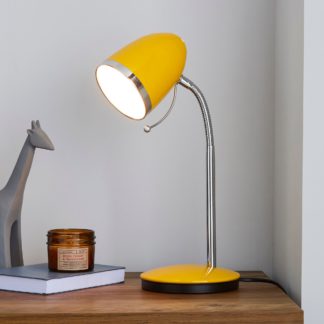 An Image of Tate Ochre and Chrome Desk Lamp Yellow