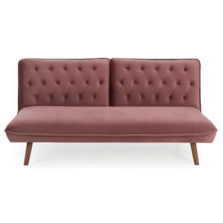 An Image of Elodie Velvet Sofa Bed Pink