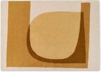 An Image of Helvi Handtufted Wool Rug, Large 160 x 230cm, Ecru & Tan