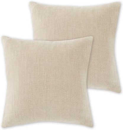 An Image of Adra Set of 2 100% Linen Cushions, 50 x 50cm, Natural