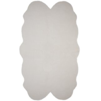 An Image of Supersoft Faux Fur Quad Rug Cream