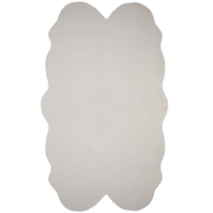 An Image of Supersoft Faux Fur Quad Rug Cream