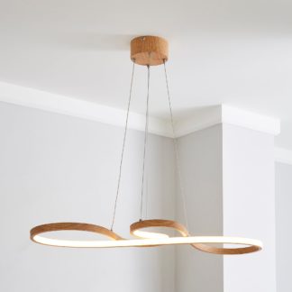 An Image of Jaxson LED Wood Effect Ceiling Fitting Brown