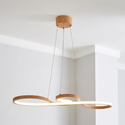 An Image of Jaxson LED Wood Effect Ceiling Fitting Brown